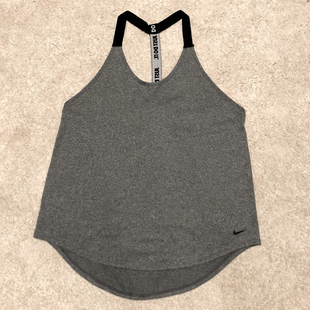 COPY - NIKE Gray Elastika Dri-Fit Just Do It T-Strap Tank Top M